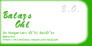 balazs ohl business card
